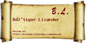 Böttger Lizander névjegykártya